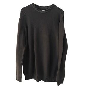 Pact Organic Cotton Sweater Mens XL Charcoal Grey Excellent Textured Knit Crew